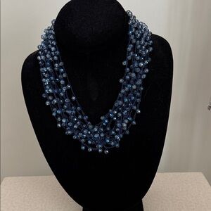 Elegant Blue Beaded Necklace